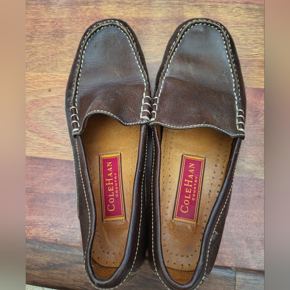 Cole Haan Shoes - COLE HAAN Country Brown Leather Slip-On Women's Loafers Size 6B Vintage